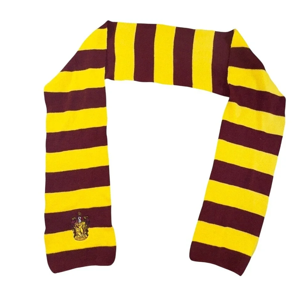 Harry Potter Gryffindor Knit Scarf Striped University Gold Burgundy Wizard World